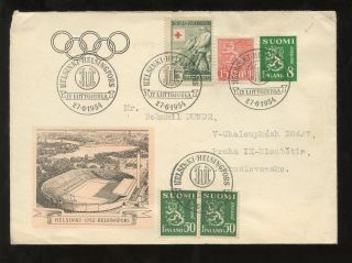 Finland Olympics 1954 Illustrated Cover Special Cancels photo