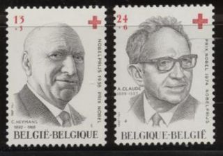 Belgium Red Cross - Nobel Prize Winners - 2vals - 1987 - Cruzroja - Croixrouge - Rodekruis photo