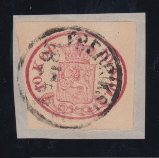 Finland Sc 2 1856 10k Rose Coat Of Arms On Piece,  Cert.  Xf photo
