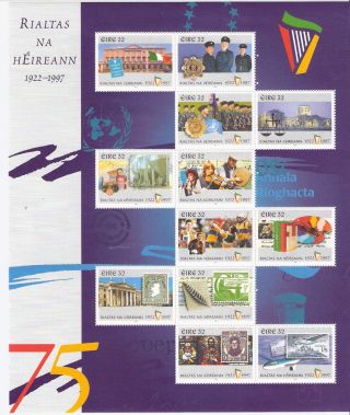 Ireland 1997 75th Anniv Of Irish State S/s (sc 1096) photo