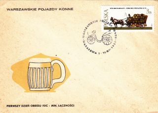 (22565) Poland Fdc Horse And Cart 1980 photo