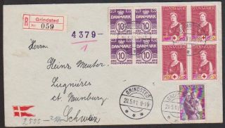 Denmark 1941 Reg ' D Wwii Cover With German Censor Strip & H/s ' S To Switzerland photo