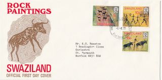 (28151) Swaziland Fdc Rock Paintings - 8 August 1977 photo