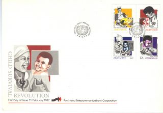 Africa Zimbabwe 1987 Child Servival Campaign First Day Cover Ref:aa72 photo