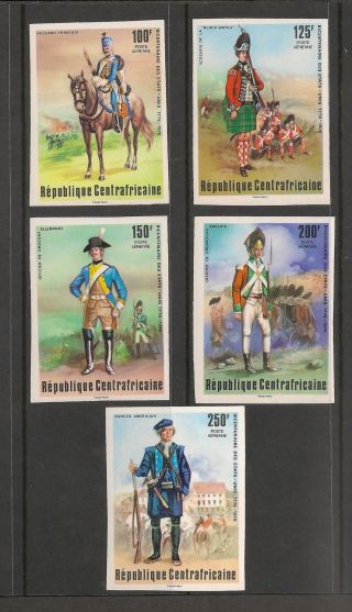 Central Africa C139 - 143 Vf Imperf - 1976 100fr To 250fr - Uniforms photo