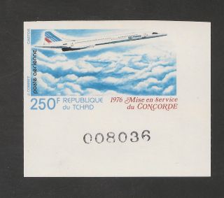 Chad C195 Vf Imperforate - 1976 250fr Concorde photo
