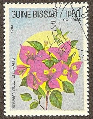Guinea Bissau Scott 518,  Bouganville Litoralis Flower, ,  1983 photo