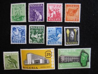 Nigeria - Scott 101 - 111 - Ss - Mh - Cat Val $7.  05 photo