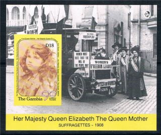 Gambia 1990 Queen Mother 90th Birthday Imp Ms1063 photo