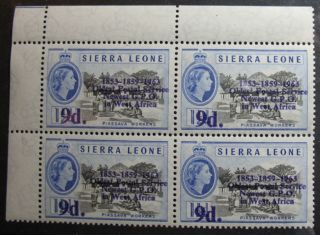 1963 Sierra Leone 9d Scott 253 S.  G.  275 Block Nh Cs08056a photo