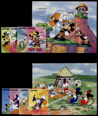 Lesotho 861 - 70 Disney,  Games,  Mickey,  Pluto,  Minnie photo