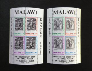 Malawi 1971 Easter (dürer Paintings) Souvenir Sheet Pair photo