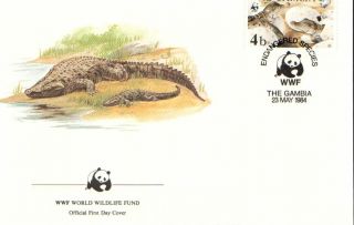 (72631) Fdc Wwf Gambia Crocodile 1984 photo