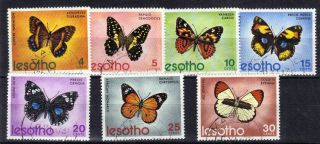 Lesotho 1973 Butterflies 7v Sg239 - 245 Ref:y266 photo