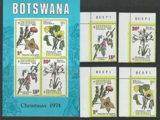 Botswana 1974 Sc 128 - 131a Christmas Flowers photo