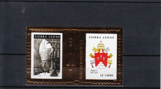 Sierra Leone 2010 Popes 20th Century Gold Stamp 2v Sheet Part I Paul Vi photo