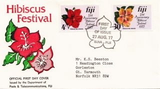 (28148) Fiji Fdc Hibiscus Festival - Suva 27 August 1977 photo