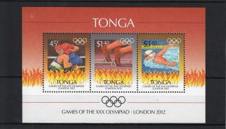 Tonga 2012 London Olympics 3v Sheet Games Xxx Olympiad Boxing Swimming photo