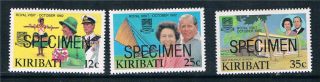 Kiribati 1982 Royal Visit Specimen Sg193/5 photo