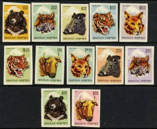 Bhutan 56 - 67 Imperf Animals,  Bear,  Dog,  Tiger photo