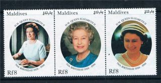 Maldives 1996 70th Birthday Of Queen Elizabeth Sg 2489 - 91 photo