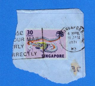 Singapore Stamp Scott 92 Envelope Stamp See Photo (2) photo