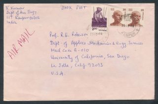 India Kanpur To Usa 1984 Cover With Scott 842,  858 Gandhi photo