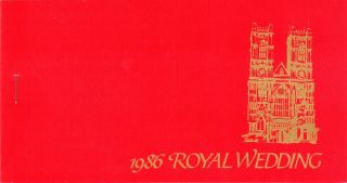 Royal Wedding 1986 - Prince Andrew & Sarah Ferguson - Stamp Booklet - Nevis photo