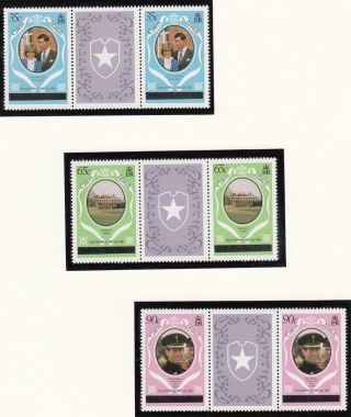 (71432) Caicos Islands - Gutter Pairs Overprint - Princess Diana Wedding 1981 photo