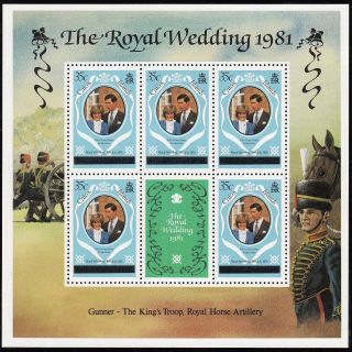 (71438) Caicos Islands - Minisheet Overprint - Princess Diana Wedding 1981 photo