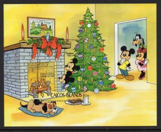 Caicos Islands 1983 Christmas Disney Cartoons Mini Sheet Sg Ms39 Unmounted photo