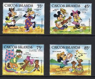 Caicos Islands 1984 Easter Disney Cartoon Characters Sg 50 - 53 Unmounted photo