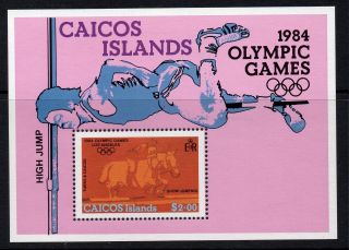 Caicos Islands 1984 Olympic Games Miniature Sheet Sg Ms49 Unmounted photo