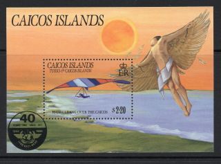 Caicos Islands 1985 Anniv International Civil Aviation Minisheet Sg Ms81 Un/mint photo