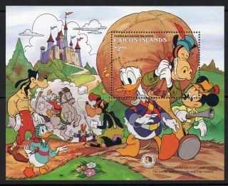 Caicos Islands 1985 Grimm Brothers Disney Characters Minisheet Sg Ms 95 Un/mint photo