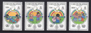 Caicos Islands 1985 Youth Year/united Nations Anniv Sg 73 - 76 Unmounted photo