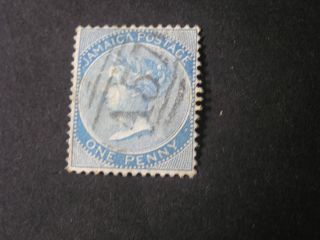 Jamaica,  Scott 17,  1p.  Value Blue Qv.  1884 Wmk Crown Ca Issue photo