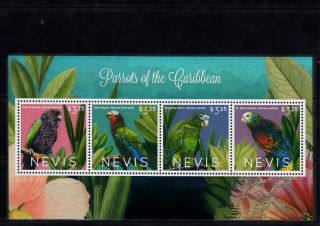 Nevis 2013 Parrots Of Caribbean 4v Sheetlet Birds Imperial Amazon St Vincent photo