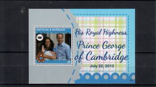 Antigua & Barbuda 2013 Birth Prince George Royal Baby 1v S/s William Kate photo