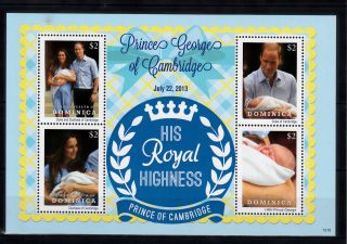 Dominica Commonwealth 2013 Birth Prince George Royal Baby 4v Ms William Kate photo
