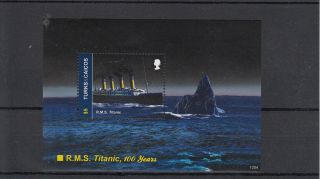 Turks & Caicos Island 2012 Rms Titanic 100 Years 1v Sheet Ii 100th Anniv photo