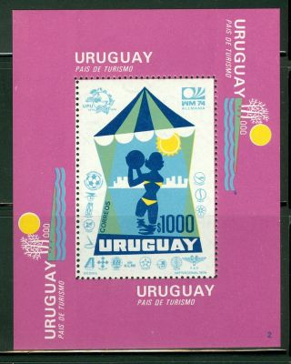 Uruguay S/s Scott 882 Tourism Airline Logos Soccer Upu Cv $35 photo