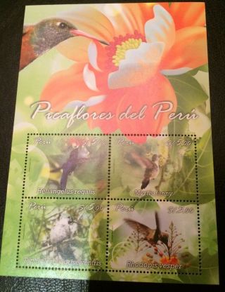 Peru Souvenir Sheet Bird Pica Flor photo