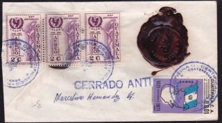 Guatemala 1975 Registered - Insured Cover,  Two Wax Seals From Quezaltenango (ws112) photo