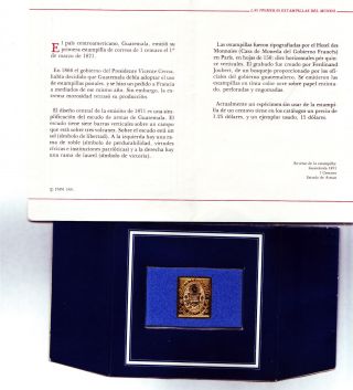Gold Plated Guatemala 1 Stamp.  Franklin,  Mexico. photo