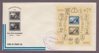 Nicaragua Airmail C509 Stamp Centenary S/s Fdc photo