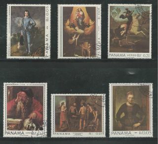 Panama 479 - 479e By Famous Artists,  Paintings photo