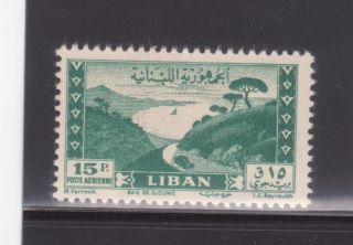 Lebanon Sc C146 15p Dark Green 1949 Airmail,  Lebanese Village Lh Og F/vf photo