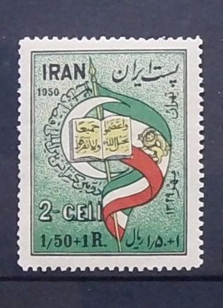 Iran Persian 1950 Economic Conference Semi - Postal Stamp Vg.  Uc.  Og. . photo