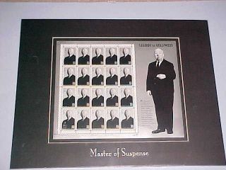 Alfred Hitchcock,  Legends Of Hollywood,  20 Stampsx32 Cents,  Fremed Inmatted Pane photo